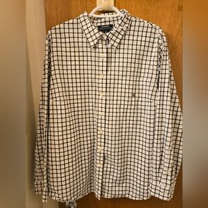 Lauren Ralph Lauren 2X Black & White window pane design with embroidered logo.